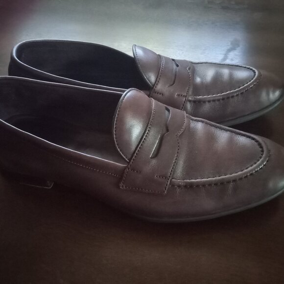 Carmina mens UNLINED PENNY LOAFERS uk 7.5 US 8.5 brown MTO 80546 UETAM EE - Picture 1 of 10